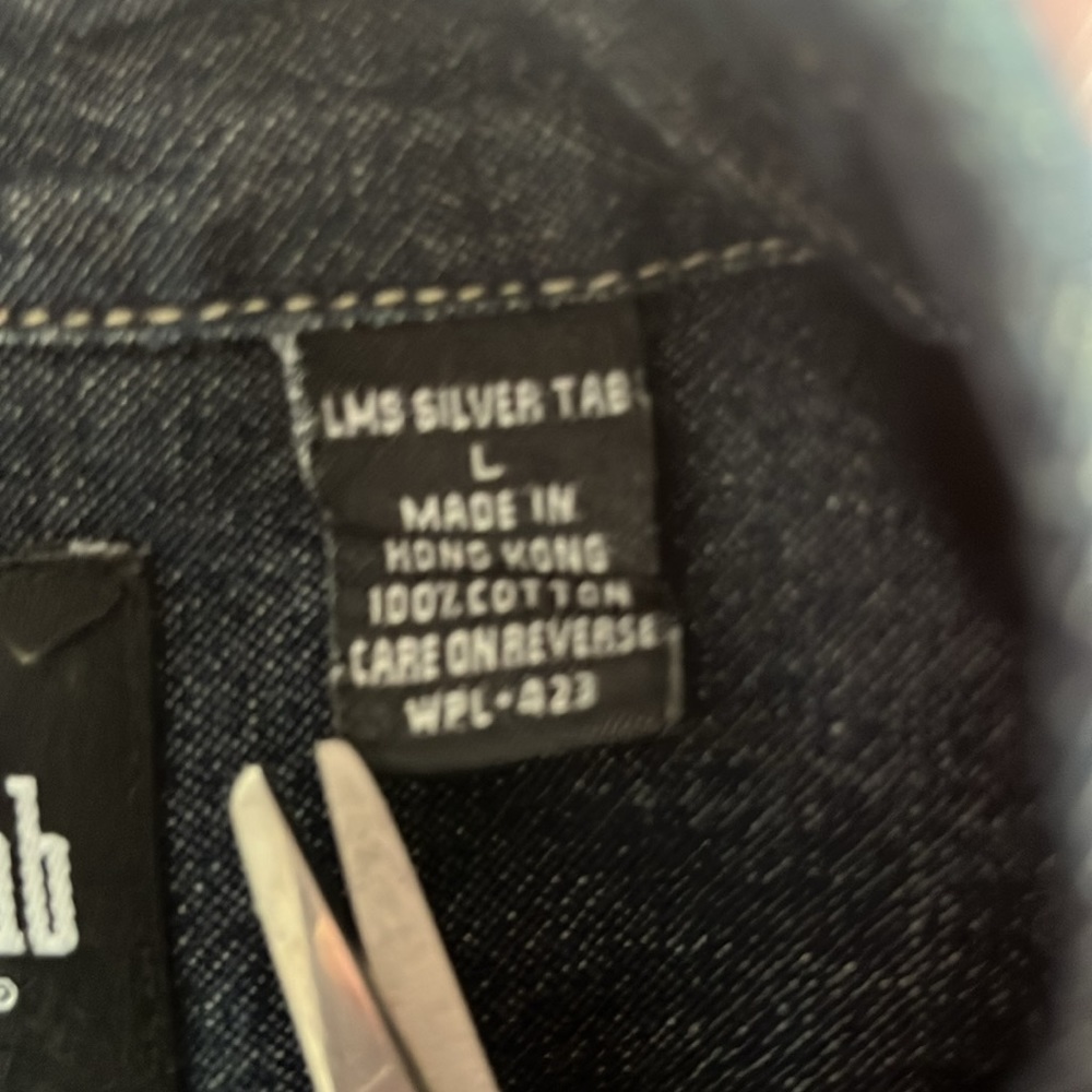Silver Tab Levi’s Denim Shirt Size L Normal Wear View Pics - Picture 8 of 9